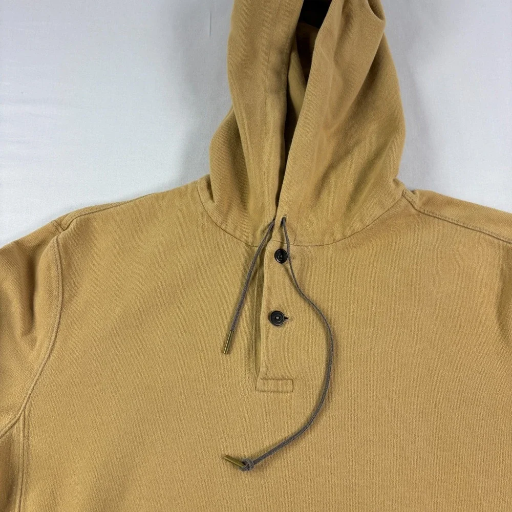 Polo Ralph Lauren Hoodie Mens‎ Small Brown Henley Pullover Sweatshirt